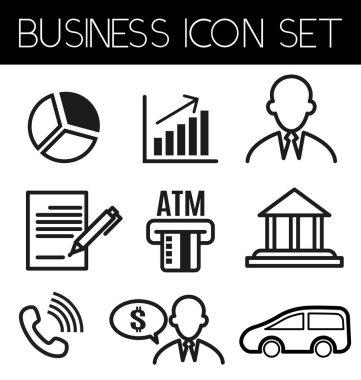 iş hattı Icon set vektör.