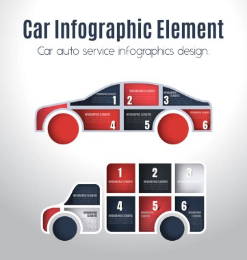 Araba Oto servisi infographics tasarım.