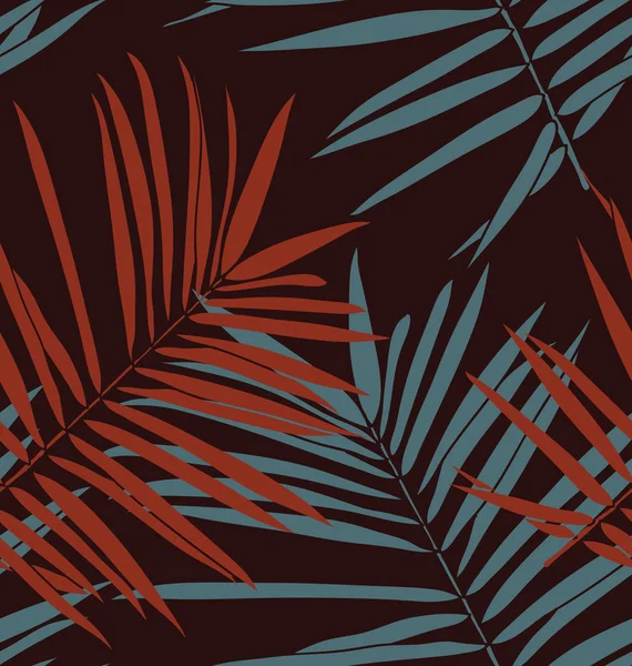 Muster Tropischer Palmen Blätter Des Dschungels Vektorflorales Muster — Stockvektor