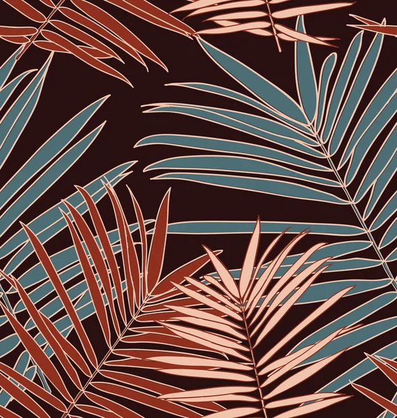 Modèle Palmier Tropical Feuilles Jungle Modèle Floral Vectoriel — Image vectorielle