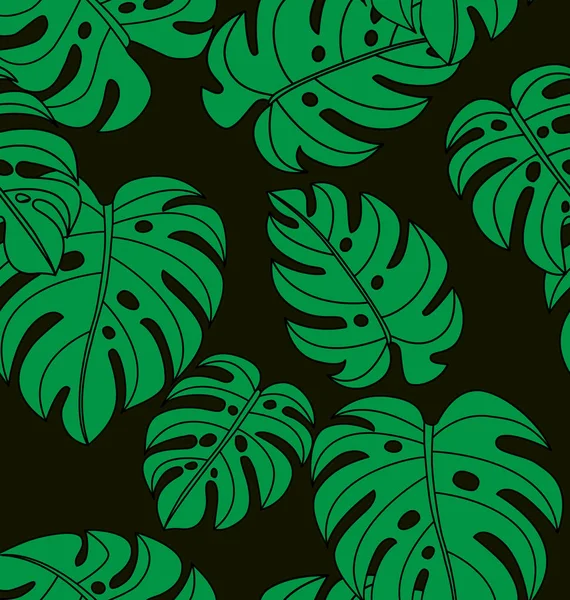 Vetor Ilustração Plantas Tropicais Sem Costura Padrão —  Vetores de Stock