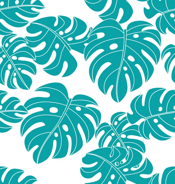 Vector Illustration Tropical Plants Seamless Pattern — Stock Vector