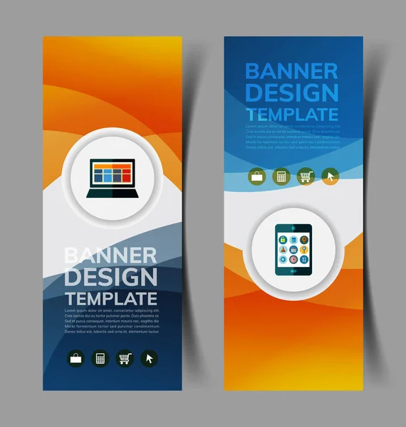 Conjunto Banners Verticales Abstractos Con Forma Ondulada — Vector de stock