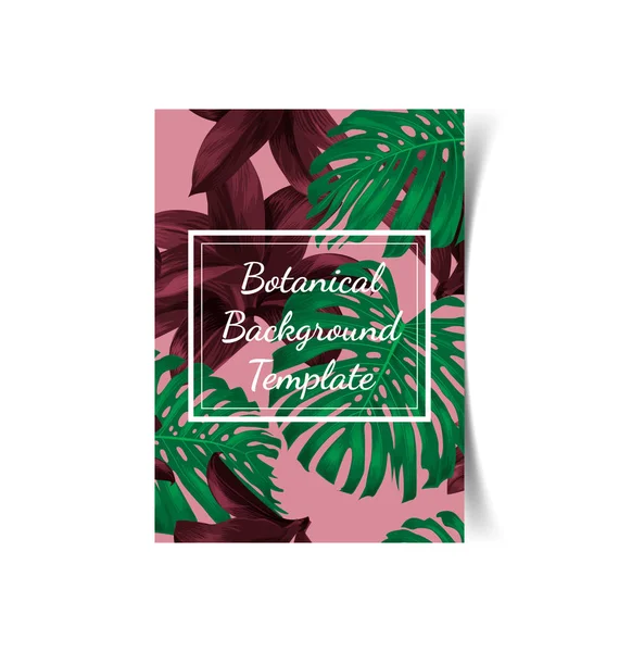 Ilustración Vectorial Tarjeta Botánica Fondo Plantas Tropicales — Vector de stock
