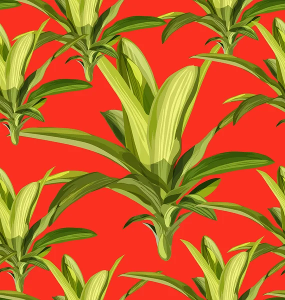 熱帯植物のシームレスなパターンのベクトル イラスト — ストックベクタ
