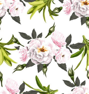 gül çiçek Dikişsiz desen vektör.