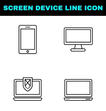 Ekran aygıtı satır simgesiayarlayın. Akıllı telefon, bilgisayar, tablet gibi