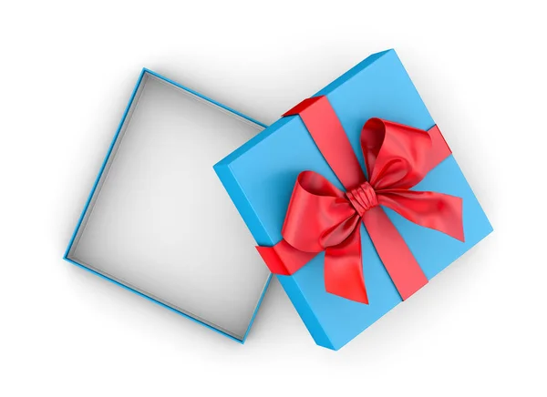 Χριστούγεννα Και Την Πρωτοχρονιά Ανοιχτό Μπλε Ουρανό Κόκκινο Κουτί Δώρου — Φωτογραφία Αρχείου