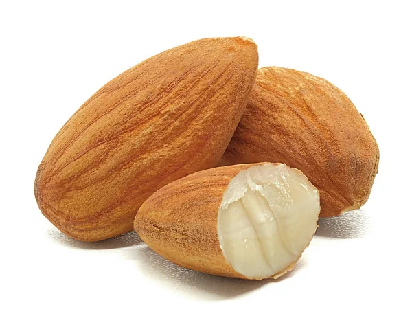 Almonds Isolated White Background Clipping Path Included — Stock Photo, Image