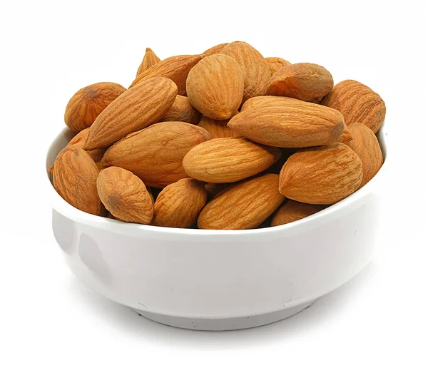 Almonds Isolated White Background — Stock Photo, Image