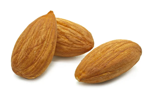 Almonds Isolated White Background Clipping Path Included — Stock Photo, Image