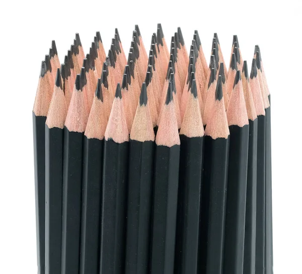 Close Black Pencils White Background — Stock Photo, Image