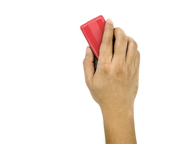 Beyaz arkaplanda el fırçası silme izole