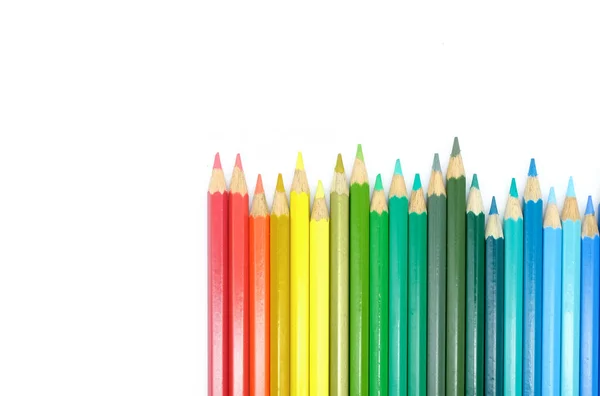 Color Pencils Isolated White Background Copy Space — Stock Photo, Image