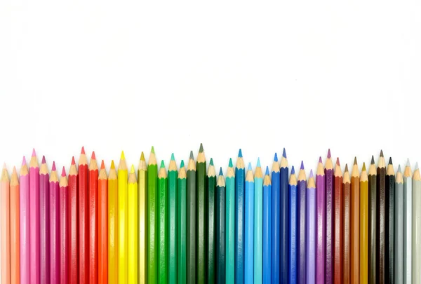 Color Pencils Isolated White Background Copy Space — Stock Photo, Image