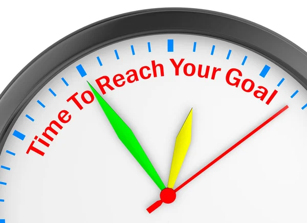 Zeit Ihr Ziel Erreichen Motivation Auf Konzept Uhr Rendering — Stockfoto