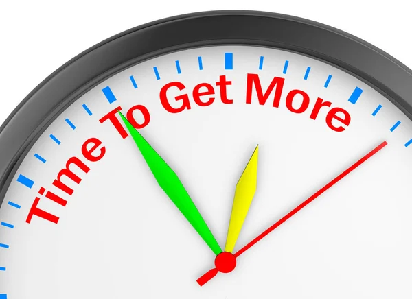 Tempo Para Obter Mais Mensagem Motivação Conceito Renderização Relógio — Fotografia de Stock