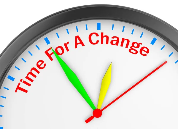 Tijd Voor Een Verandering Woord Concept Klok Rendering — Stockfoto