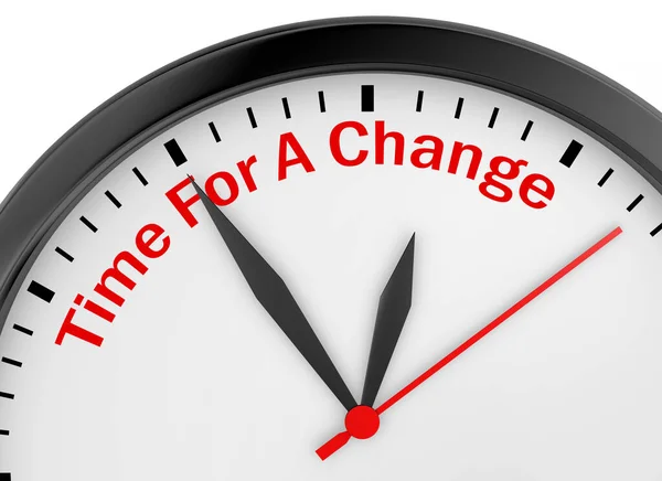 Tempo Para Uma Palavra Mudança Conceito Relógio Renderização — Fotografia de Stock