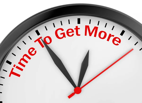 Tempo Para Obter Mais Mensagem Motivação Conceito Renderização Relógio — Fotografia de Stock
