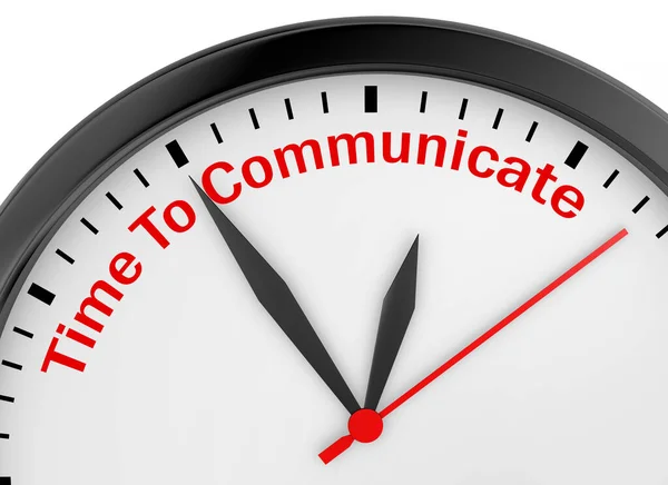 Tempo Para Comunicar Mensagem Motivação Conceito Renderização Relógio — Fotografia de Stock