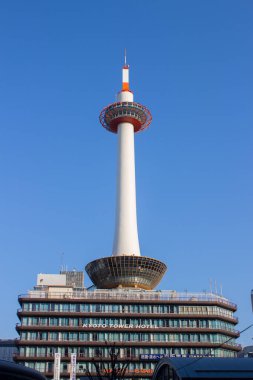 Kyoto Kulesi mavi gökyüzü arka planı, Kyoto Japonya