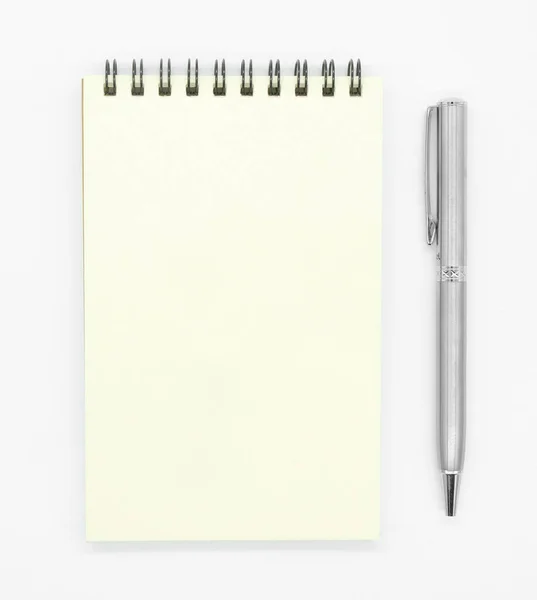 Notebook Isolé Sur Fond Blanc Vue Dessus — Photo