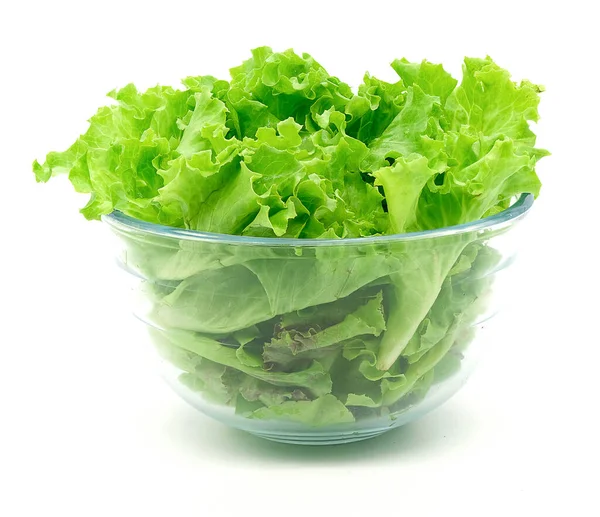 Sallad Färska Grönsaker Isolerad Vit Bakgrund — Stockfoto