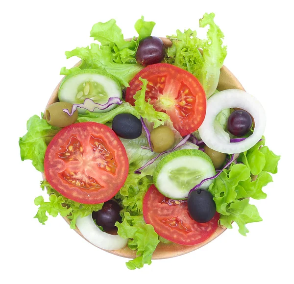 Salad Fresh Vegetables Isolated White Background Clipping Path — Stock Photo, Image