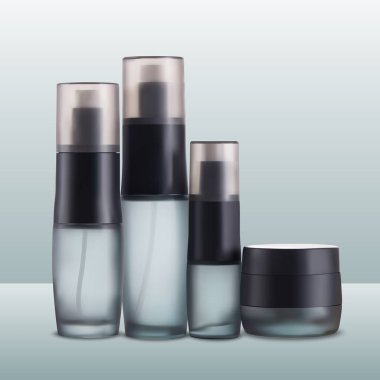 kozmetik için konteyner seti. Vektör İllüstrasyonu