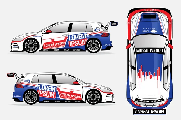 white sport car vector template on white background.