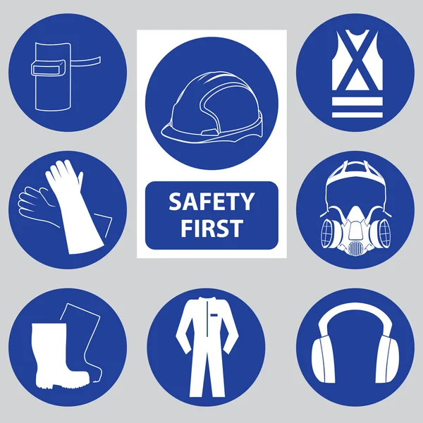 Safety Sign Icon Poster Sign Factory Vector Illustration — Stock Vector