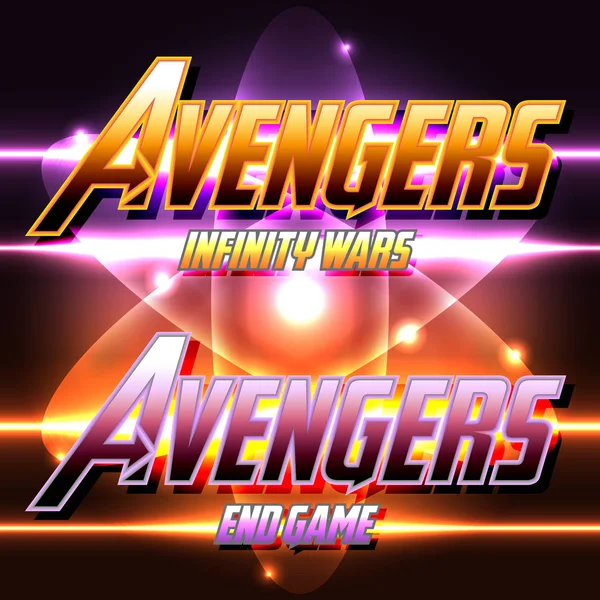 Metin Avenger soyut arka plan üzerinde. Vektör çizimi