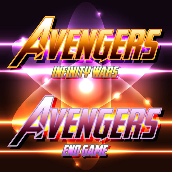 Text Avenger on abstract background. Vector illustration