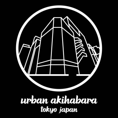 Akihabara 'nın sembol çizgisi. vektör illüstrasyonu