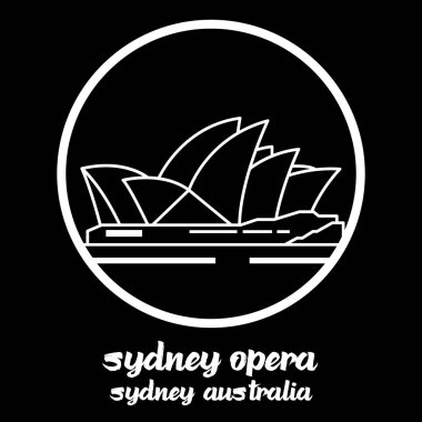 Bangkok, Tayland - 17.06.2019: Opera Binası Sydney Avustralya vektör hattı simgesi.