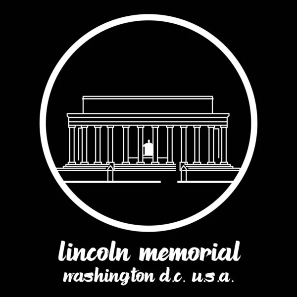 Cirkel Icoon Lincoln Memorial Vectorillustratie — Stockvector