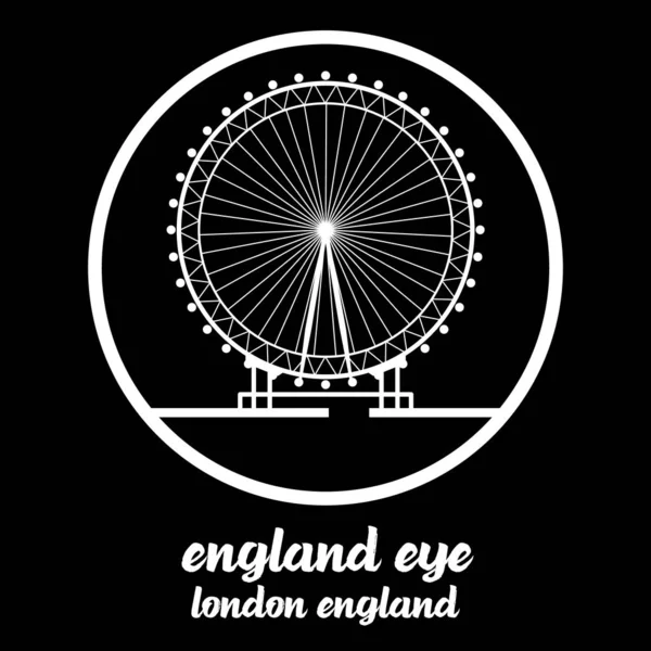 Bangkok Thailand 2019 London Eye Circle Icon Vektorlinie Icon — Stockvektor