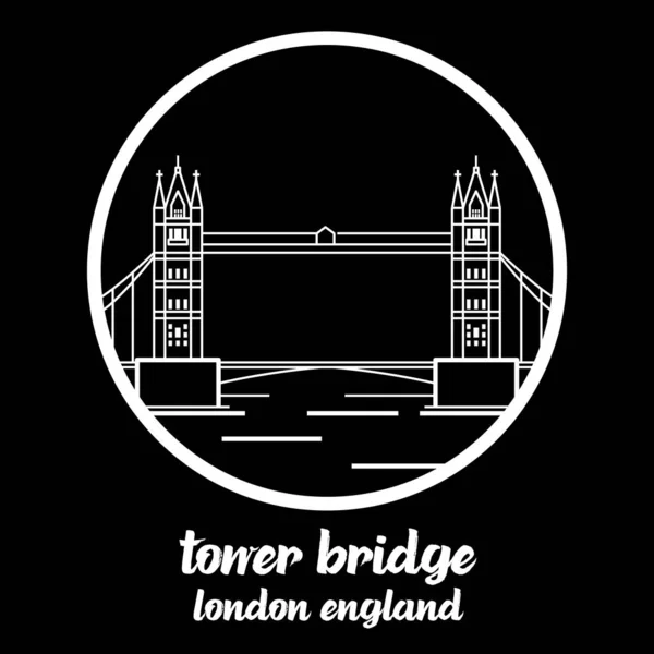 Circle Icon Tower Bridge Illustration Vectorielle — Image vectorielle