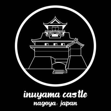 Icon Inuyama Kalesi nagoya japan.vektör illüstrasyonu