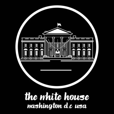 Simge Beyaz Saray 'ın etrafını sarın. vektör illüstrasyonu