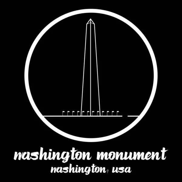 Cirkel Icon Washington Monument Vectorillustratie — Stockvector