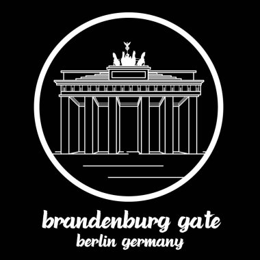 Daire Icon Brandenburg Kapısı. işaret simgesi. vektör illüstrasyon