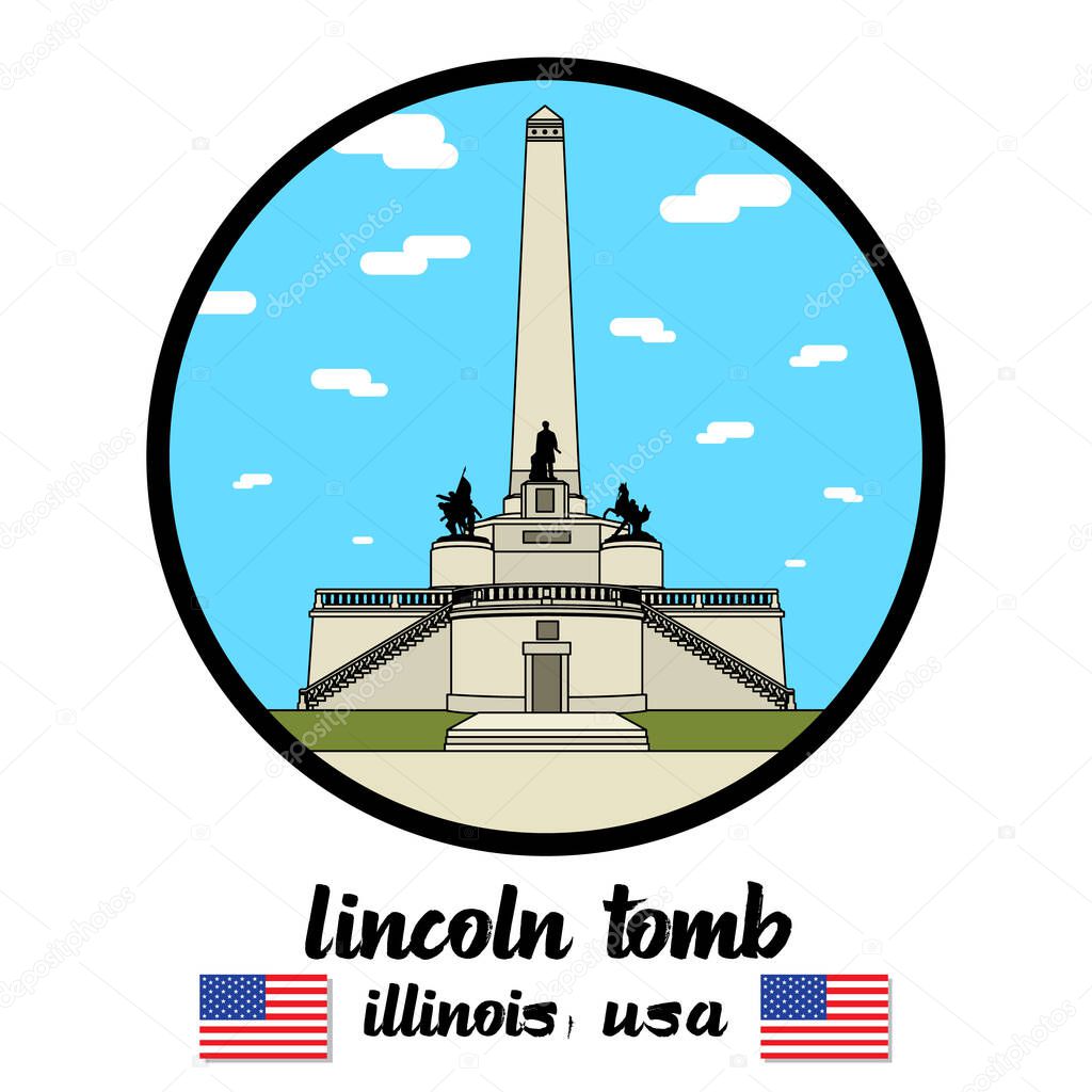 Circle Icon WWI Victory Monument. vector illustration.