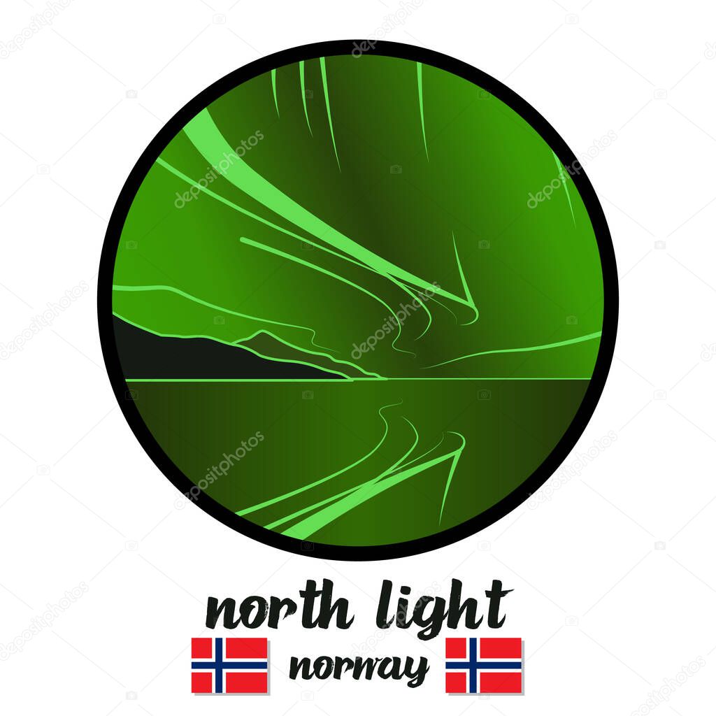 Circle Icon North Light. Vector Illustration
