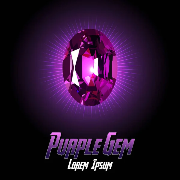 Purple Gem Color Sur Fond Couleur Avec Couleur Flair Illustration — Image vectorielle