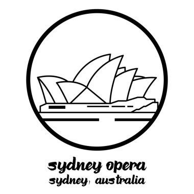 Bangkok, Tayland - 08 / 01 / 2020: Sydney Avustralya 'daki Opera Binası vektör çizgisi simgesi.