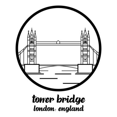 Simge kulesi köprüsünü çember yapın. vektör illüstrasyonu