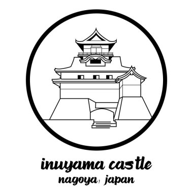 Icon Inuyama Kalesi nagoya japan.vektör illüstrasyonu