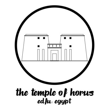 İkon 'un Çemberi Horus Tapınağı. vektör illüstrasyonu